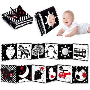 5/$25 Black and White Contrast Tummy Time Toy for Baby 0-6 Months